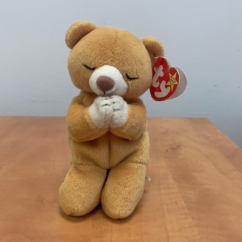 TY Beanie Baby 6" HOPE the Praying Bear Beanbag Plush Honey 1999 w/ Tag 03/23/98